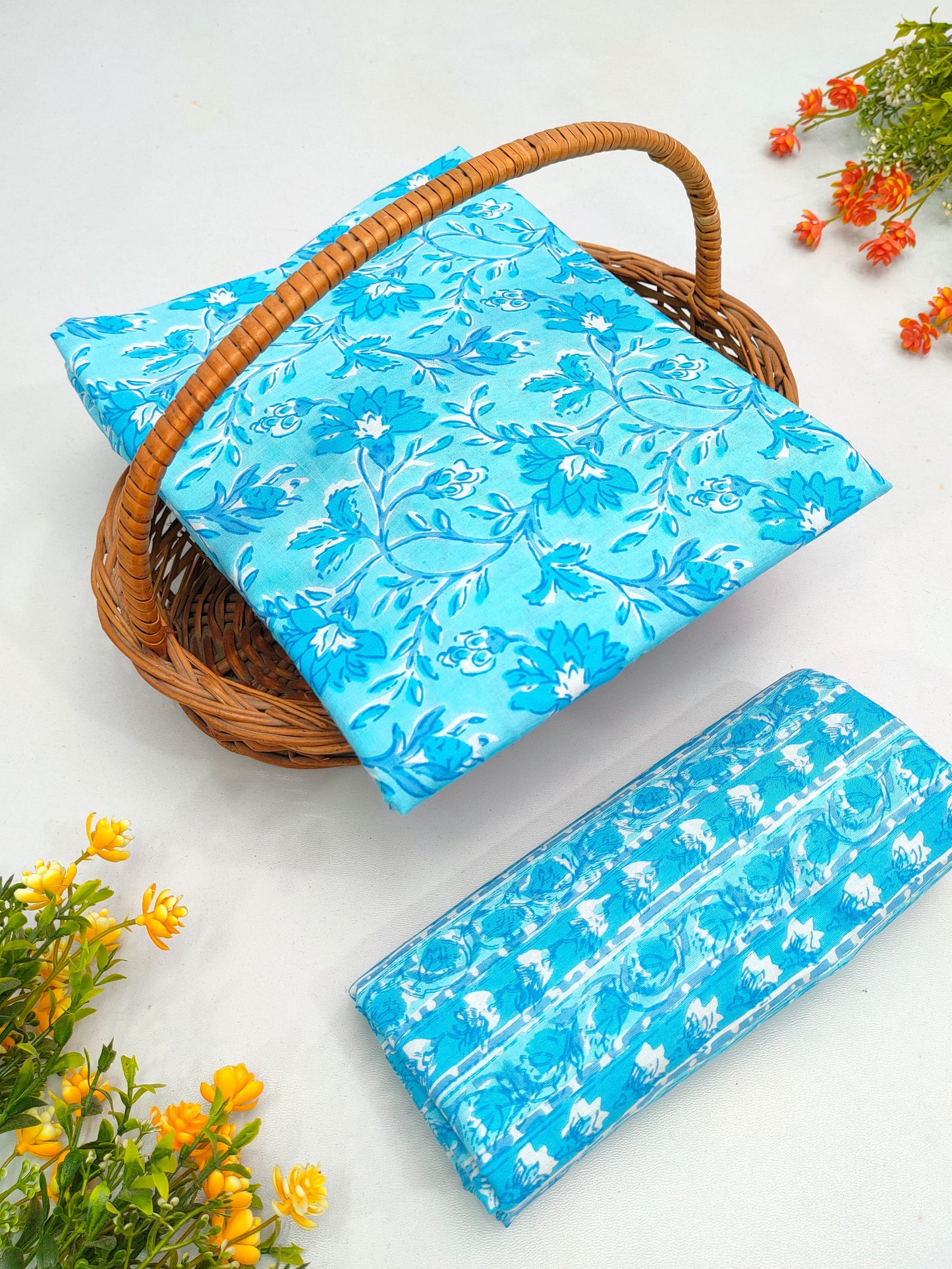 Best Quality Cotton Top Bottom Sanganeri Print Set - BFJFTB17