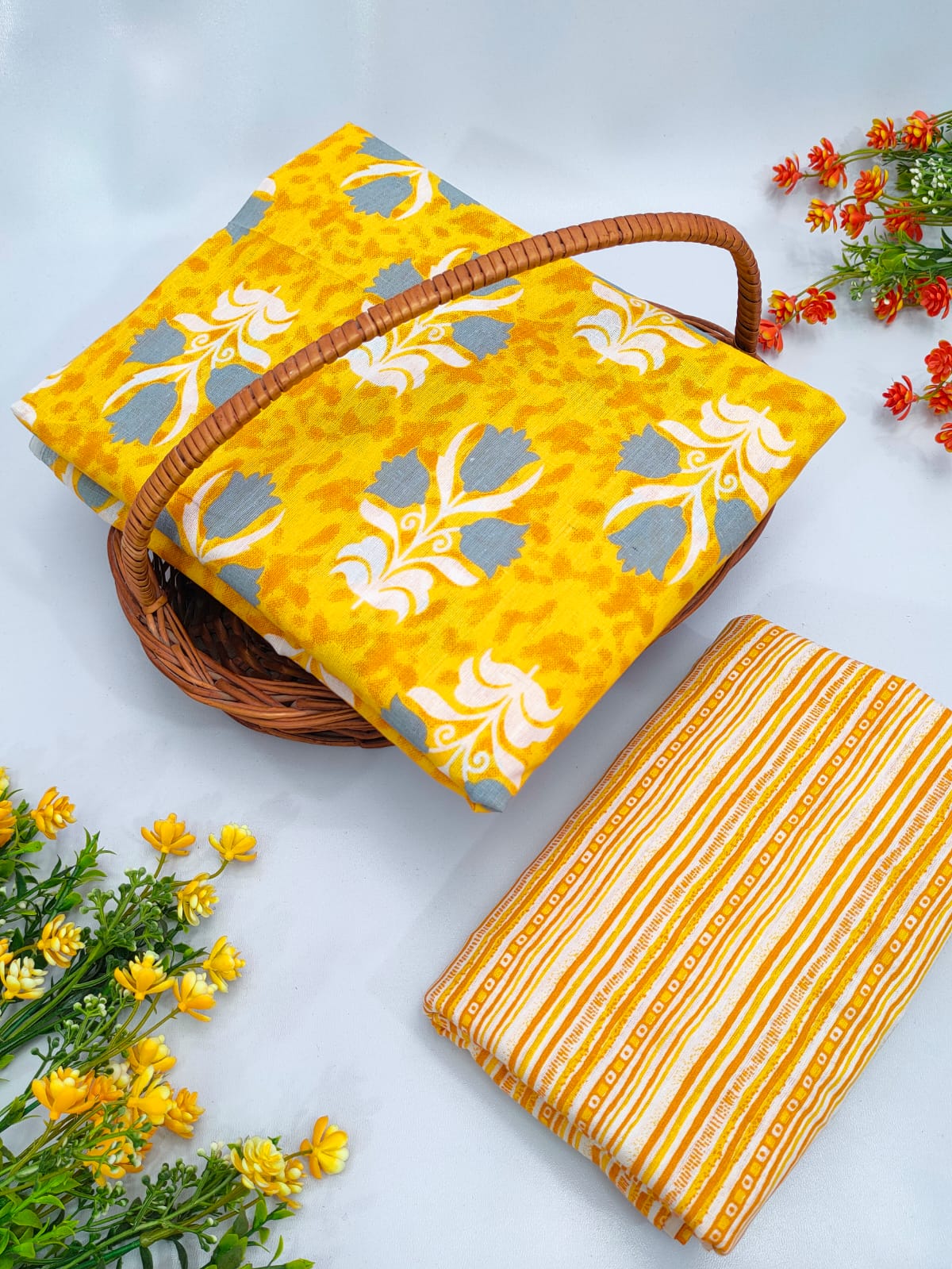 Cotton Top Bottom Sanganeri Print Set - BFTB22