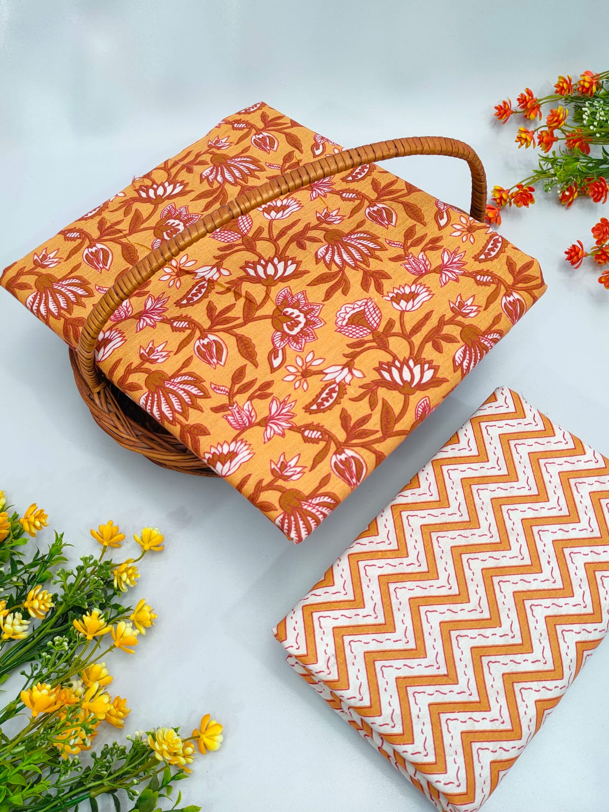 Cotton Top Bottom Sanganeri Print Set - BFTB25