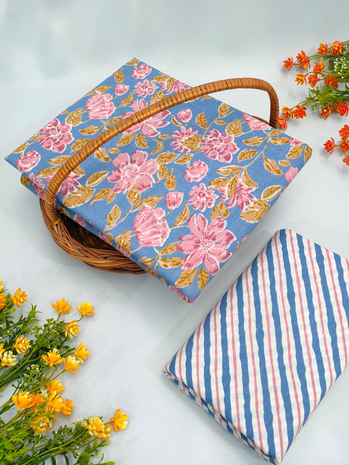 Cotton Top Bottom Sanganeri Print Set - BFTB26