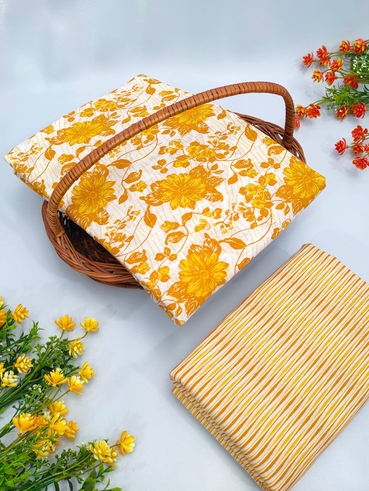 Cotton Top Bottom Sanganeri Print Set - BFTB40