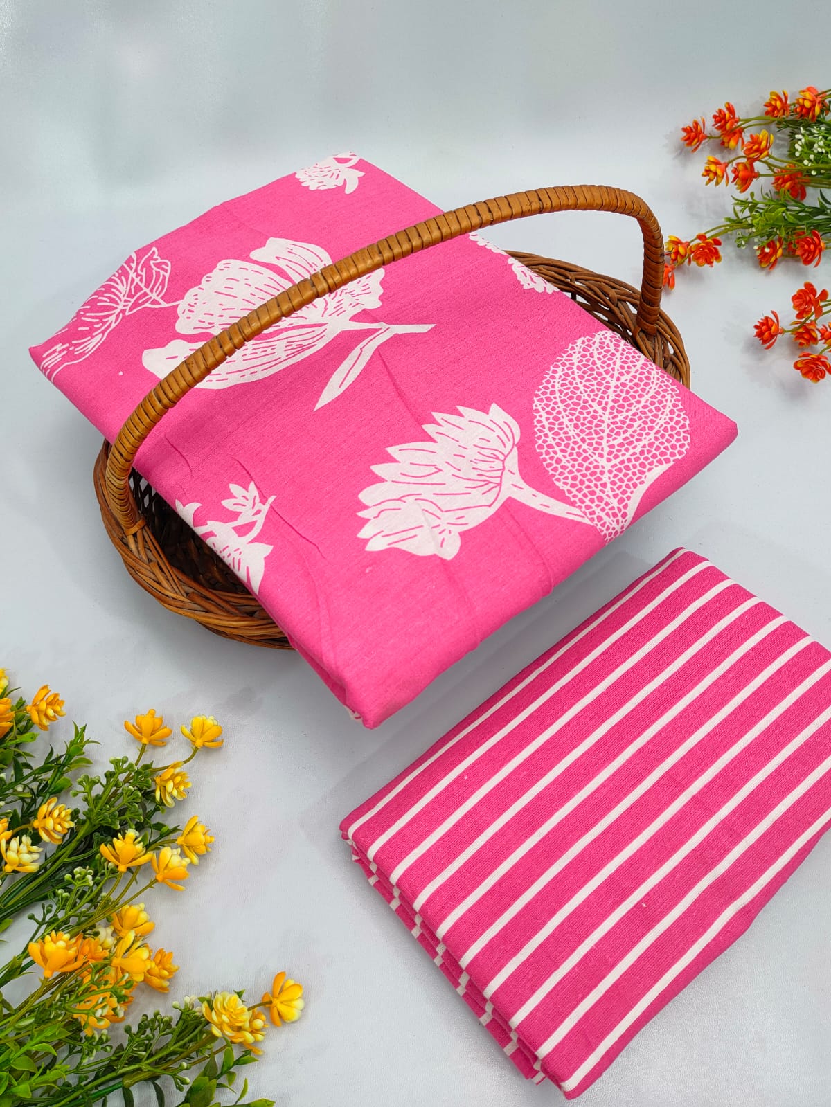 Cotton Top Bottom Sanganeri Print Set - BFTB42