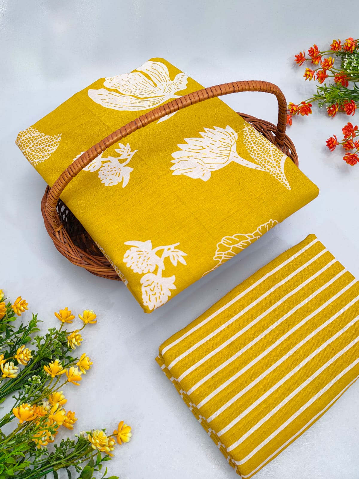 Cotton Top Bottom Sanganeri Print Set - BFTB43