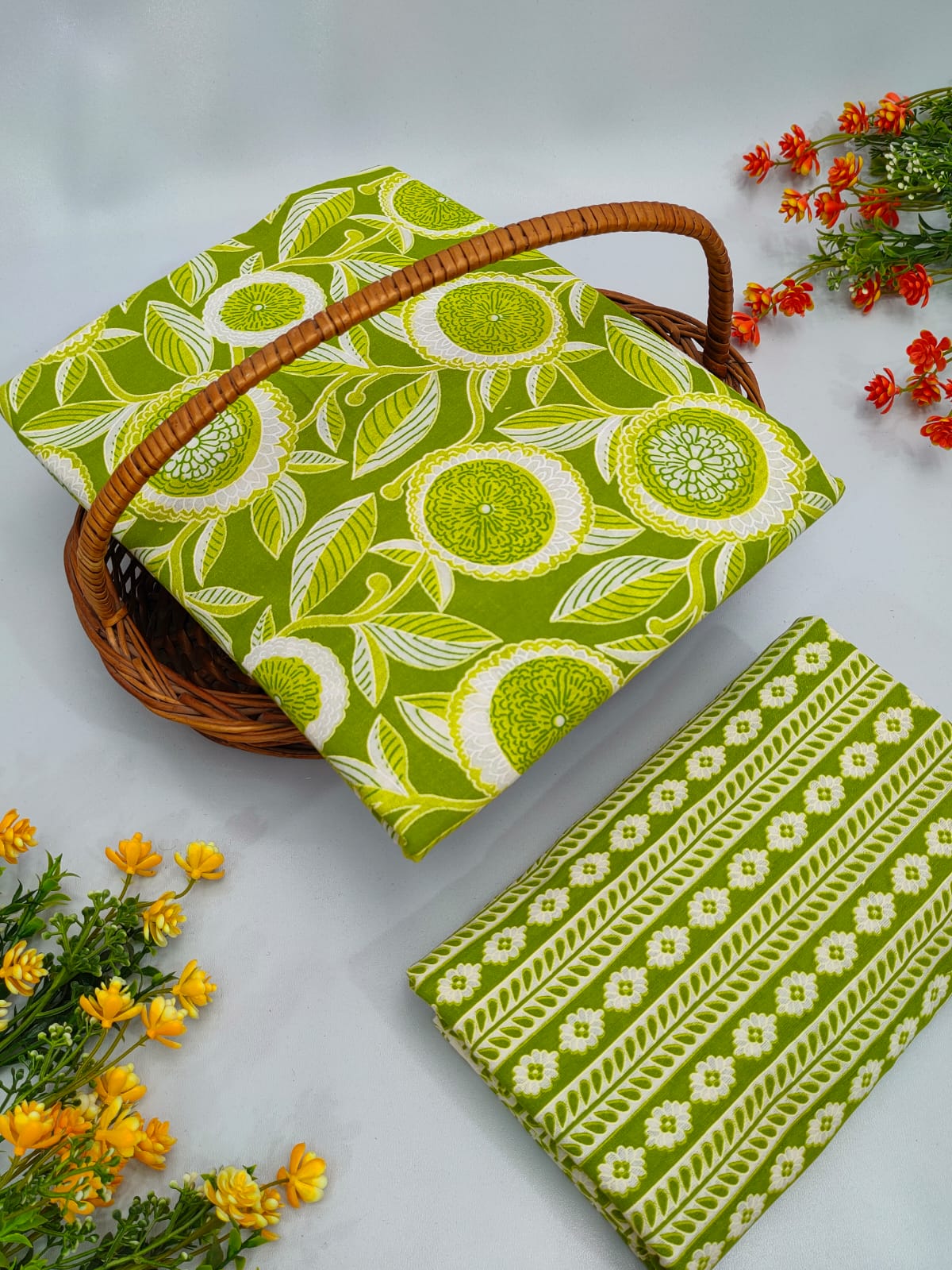 Cotton Top Bottom Sanganeri Print Set - BFTB4