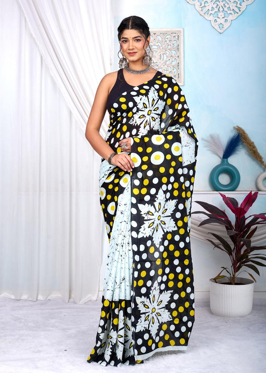 soft Mul cotton saree for summer