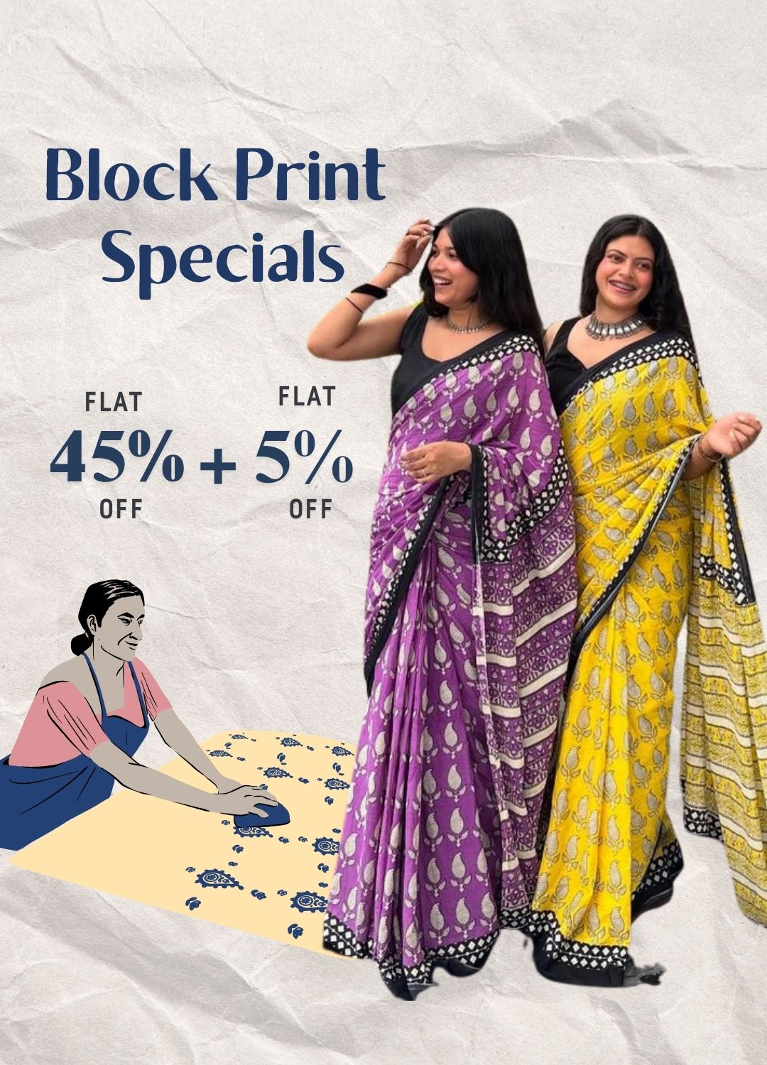 Hand Block Sarees