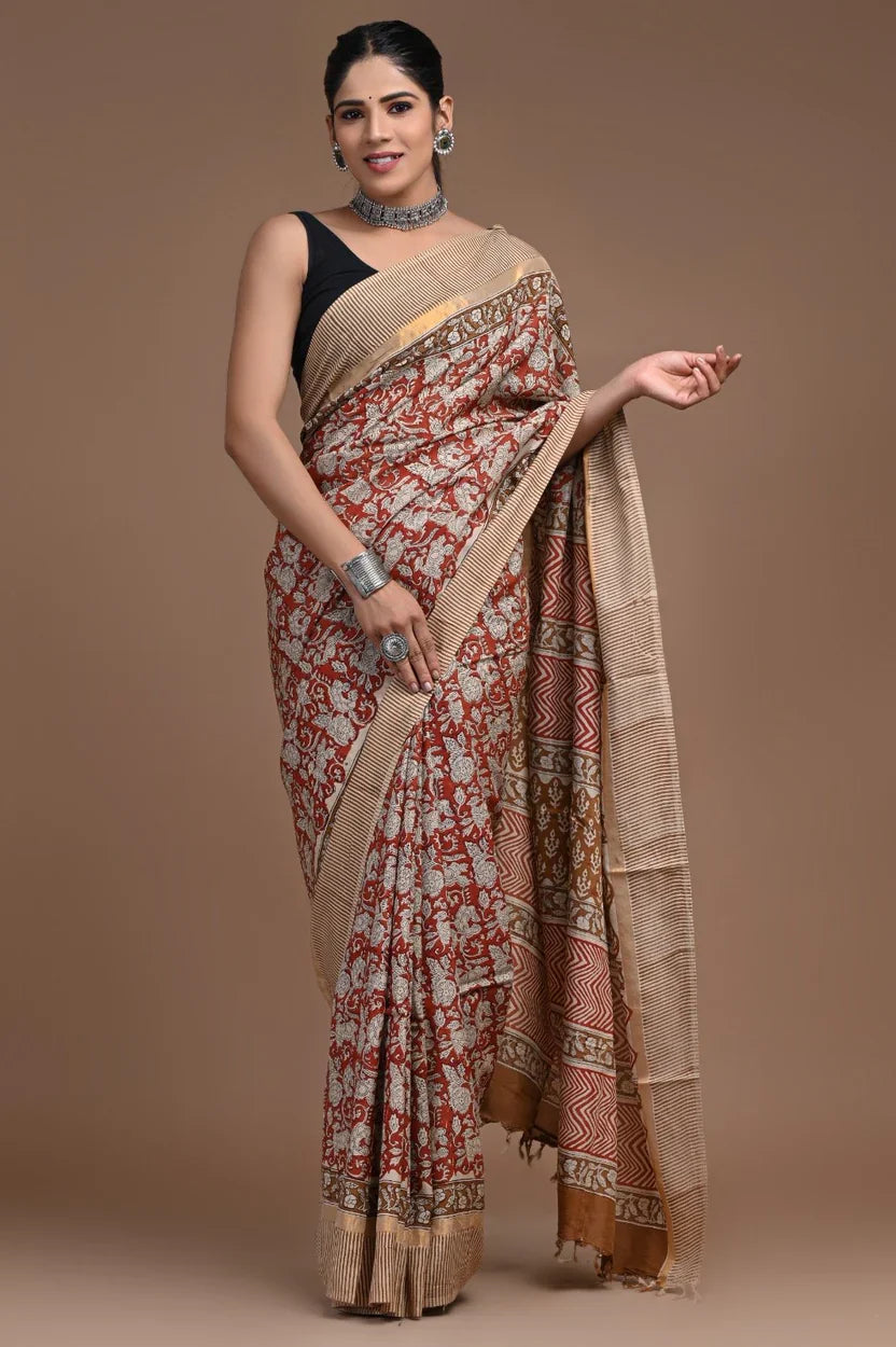 Assam Silk saree with traditional Indian design