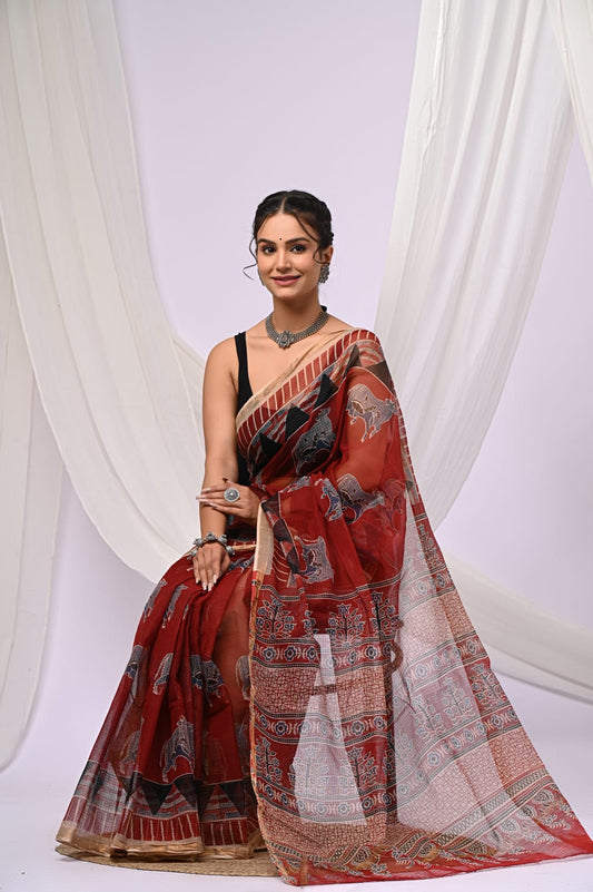Kota Doriya Silk Saree With Blouse Piece - BFSGKDS11