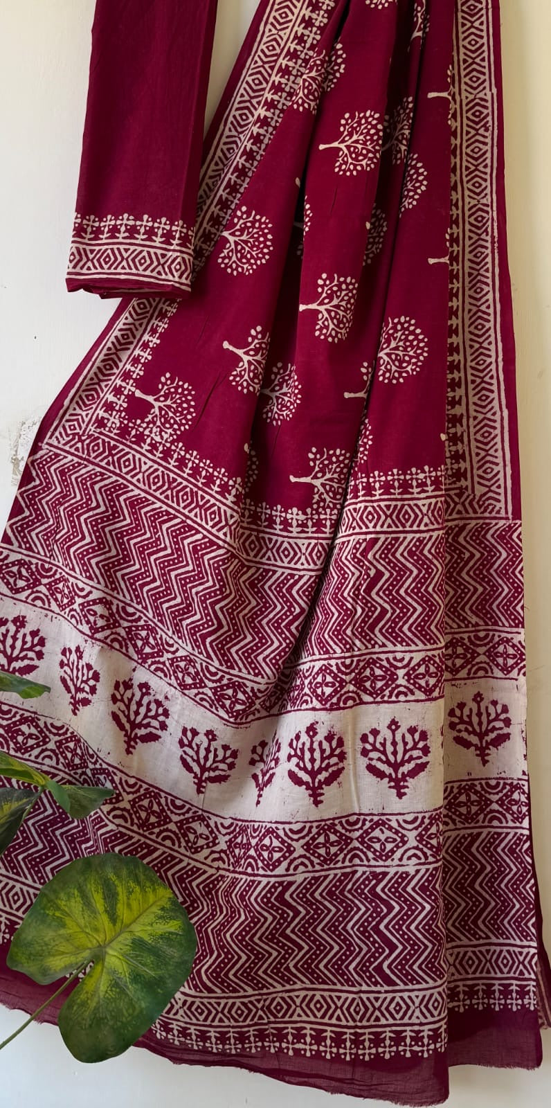 Mul Cotton Hand Block Printed Saree With Blouse Piece - BFSCMA99