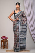 bagru, bagru Linen cotton saree, bagru saree, Ajrakh, Ajrakh Linen Sarees, saree,hand block saree