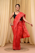 Premium Mul Cotton Hand Block Printed Saree With Blouse Piece - BFSBTC9
