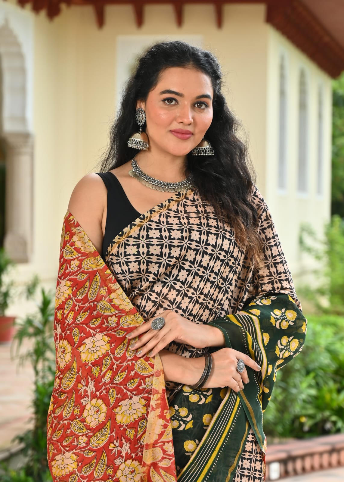 Chanderi Silk Block Printed Saree With Blouse Piece - BFSCSA6