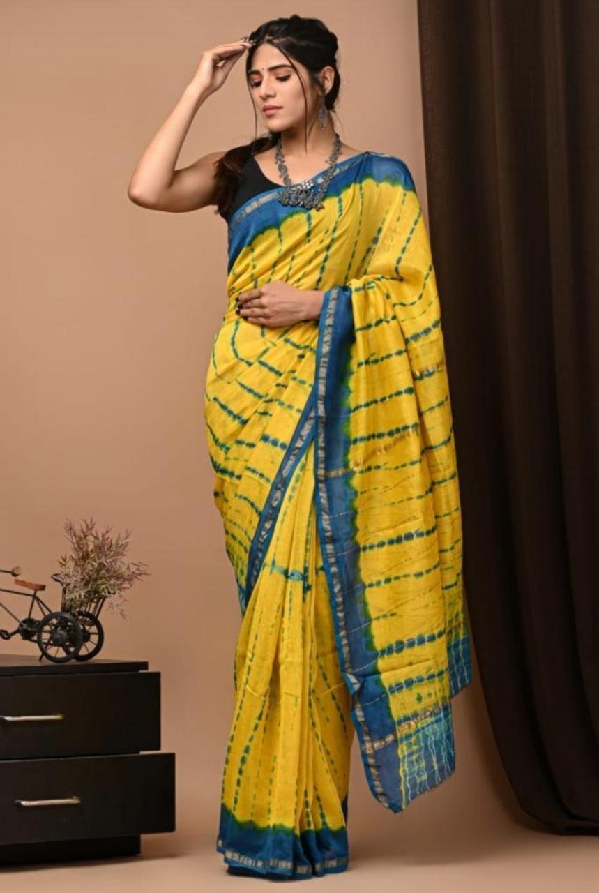 bagru, bagru saree, Chanderi Silk Saree, hand block saree, saree