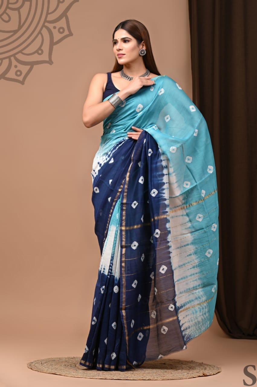 bagru, bagru saree, Chanderi Silk Saree, hand block saree, saree