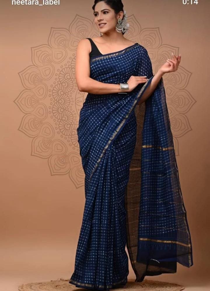 bagru, bagru saree, Chanderi Silk Saree, hand block saree, saree