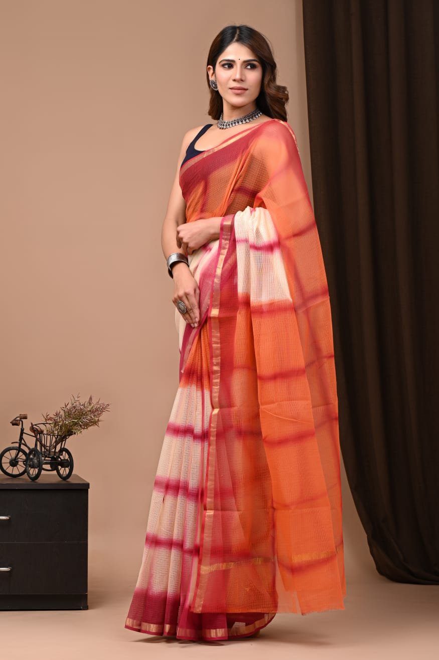 bagru, bagru saree, Chanderi Silk Saree, hand block saree, saree