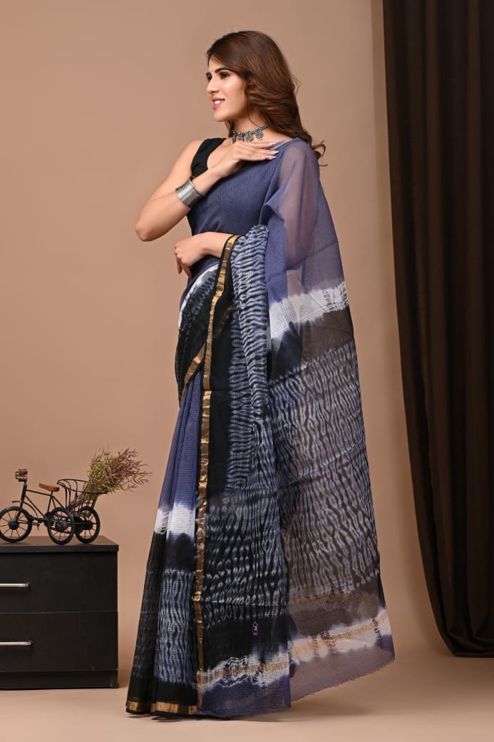 bagru, bagru saree, Chanderi Silk Saree, hand block saree, saree