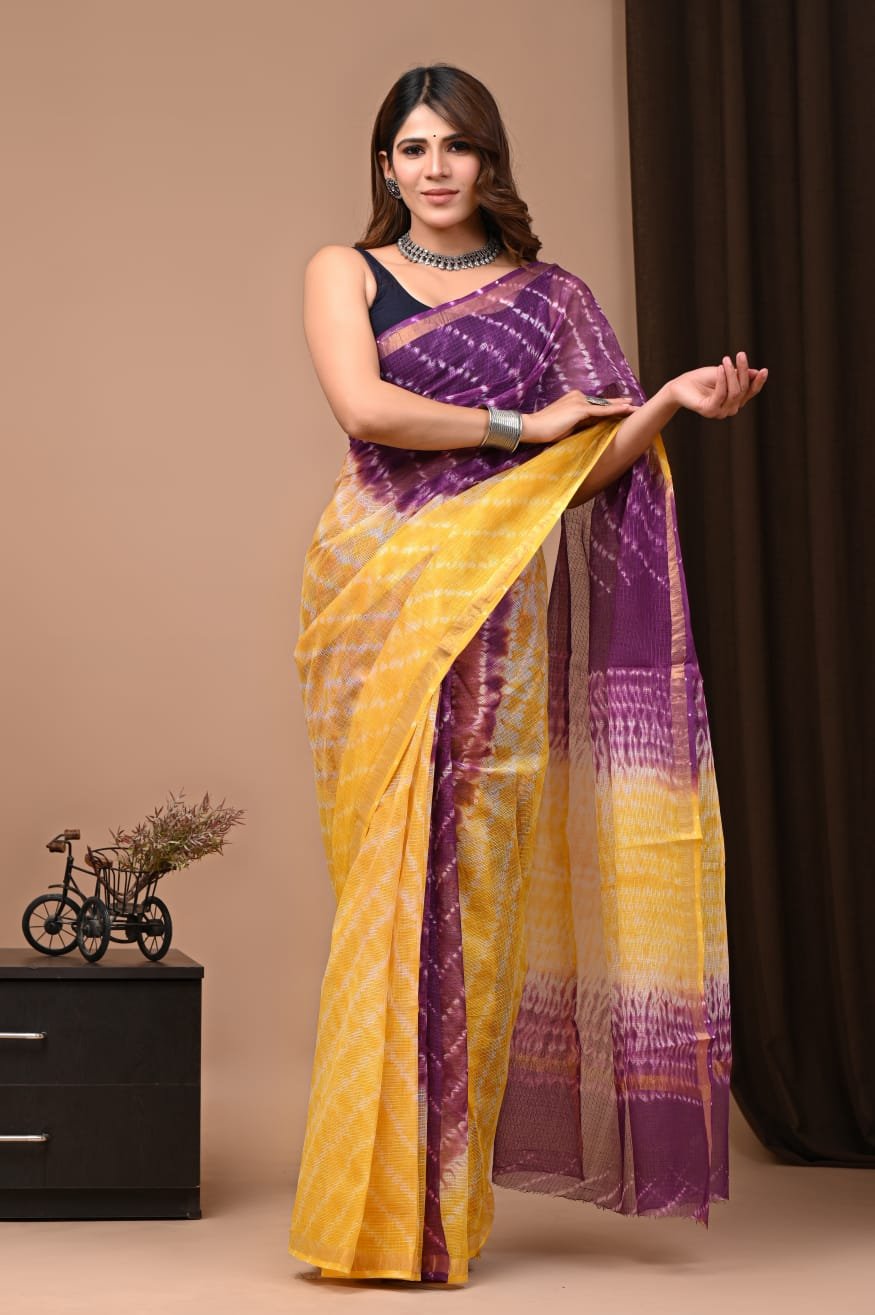 bagru, bagru saree, Chanderi Silk Saree, hand block saree, saree