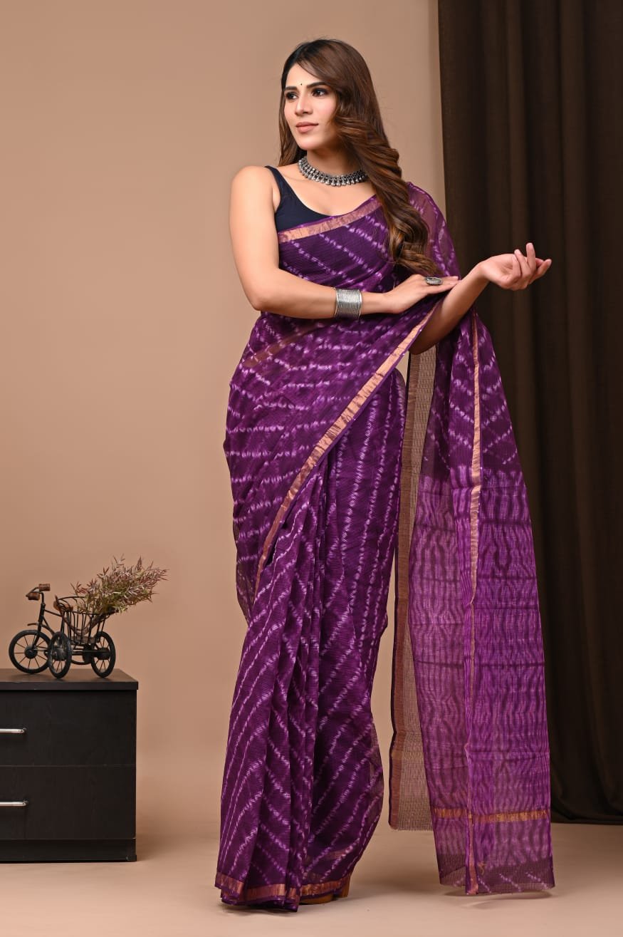 bagru, bagru saree, Chanderi Silk Saree, hand block saree, saree