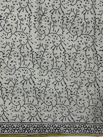 Bagru Cotton Hand Block Printed Saree With Blouse Piece - BFSGC85