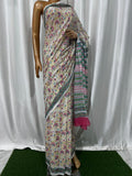 Bagru Cotton Hand Block Printed Saree With Blouse Piece - BFSGC79