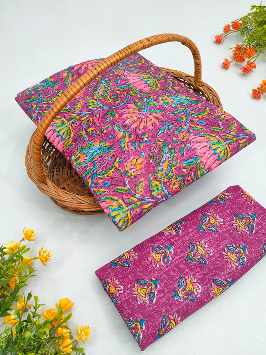 Best Quality Cotton Top Bottom Sanganeri Print Set - BFJFTB11