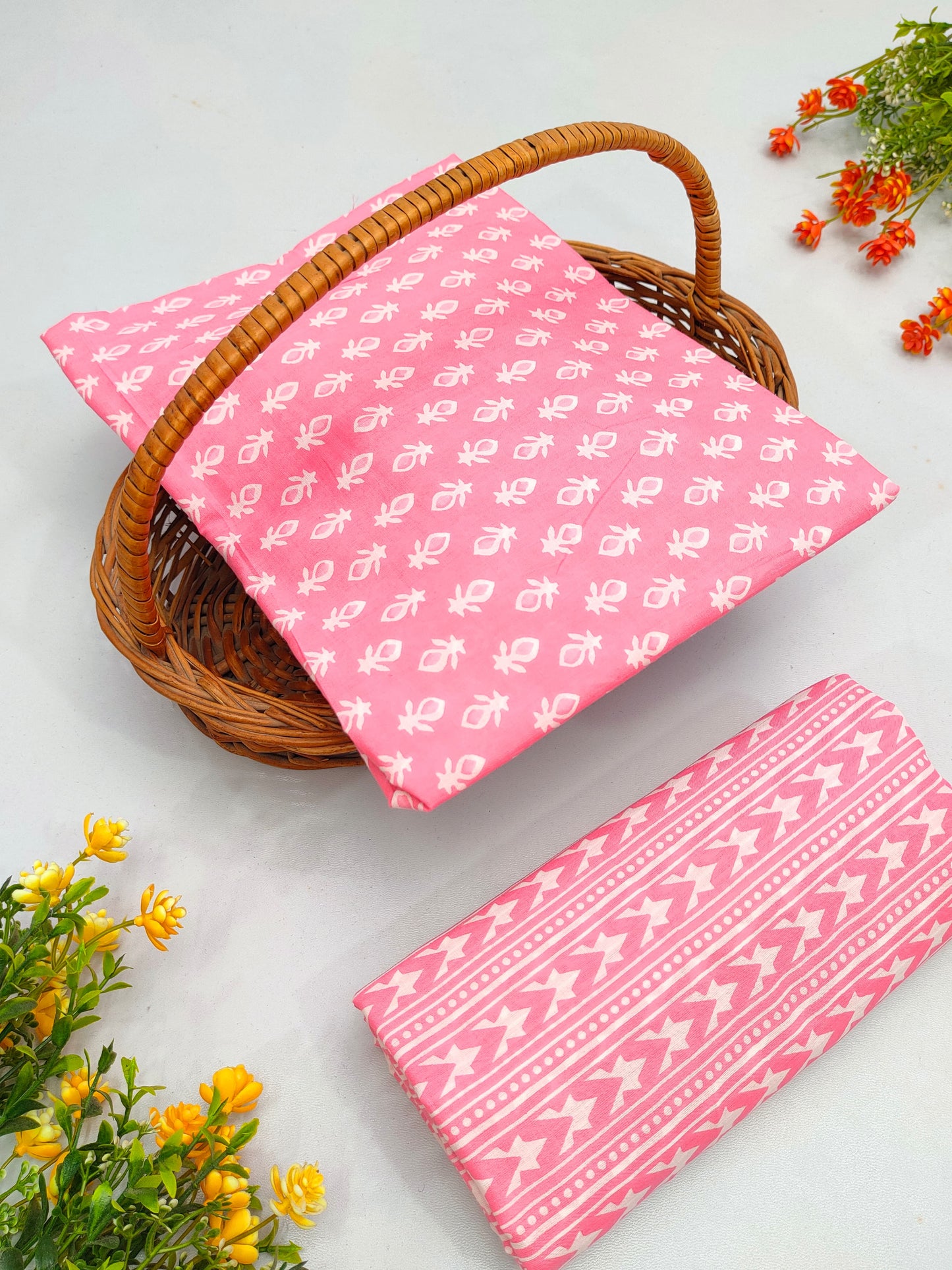 Best Quality Cotton Top Bottom Sanganeri Print Set - BFJFTB12