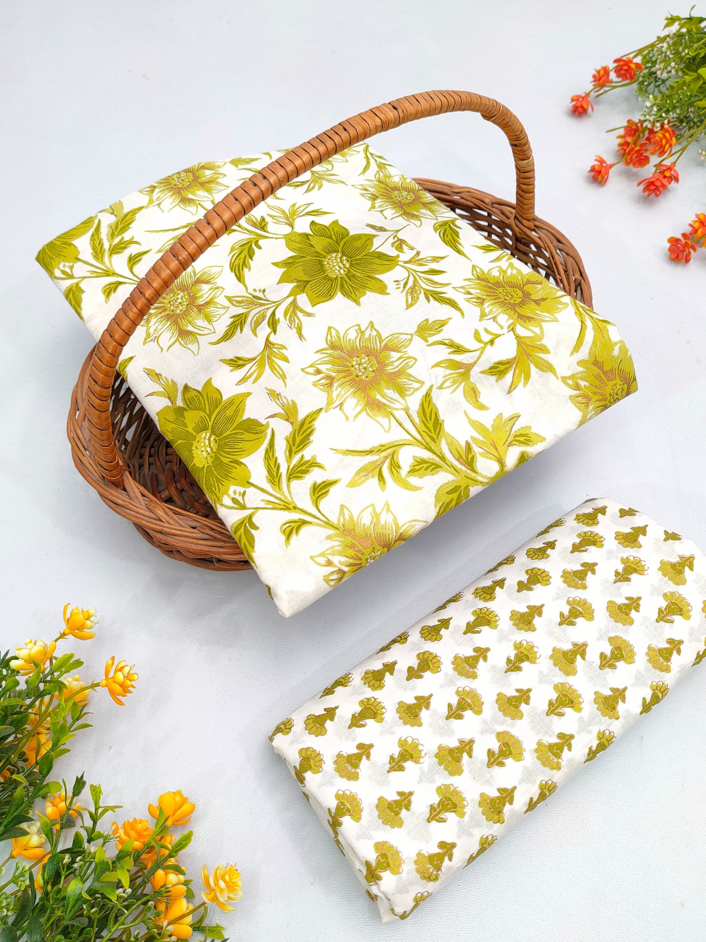 Best Quality Cotton Top Bottom Sanganeri Print Set - BFJFTB14
