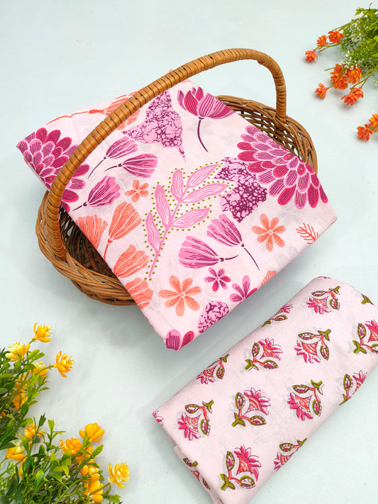 Best Quality Cotton Top Bottom Sanganeri Print Set - BFJFTB15