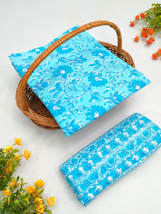 Best Quality Cotton Top Bottom Sanganeri Print Set - BFJFTB17