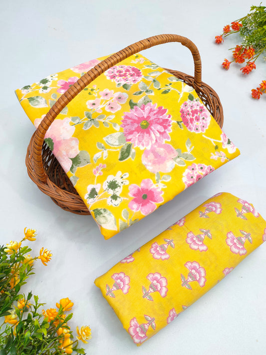 Best Quality Cotton Top Bottom Sanganeri Print Set - BFJFTB18