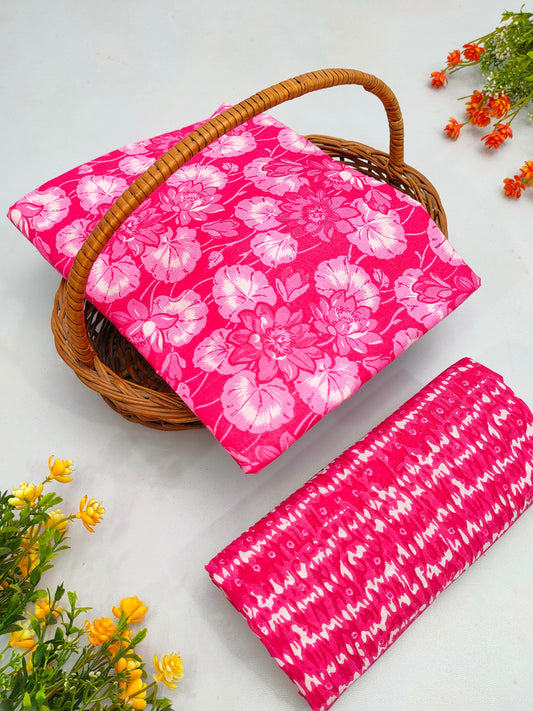 Best Quality Cotton Top Bottom Sanganeri Print Set - BFJFTB22