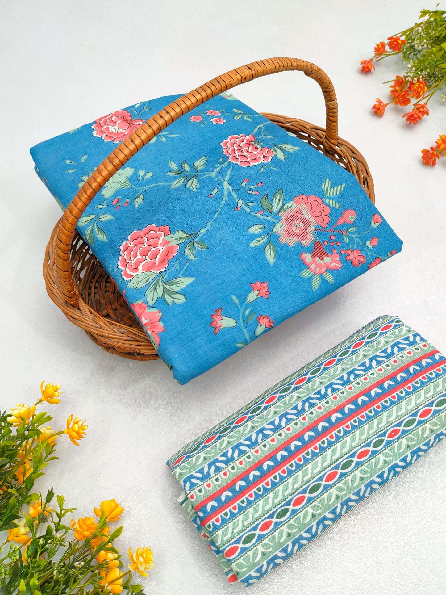 Best Quality Cotton Top Bottom Sanganeri Print Set - BFJFTB23