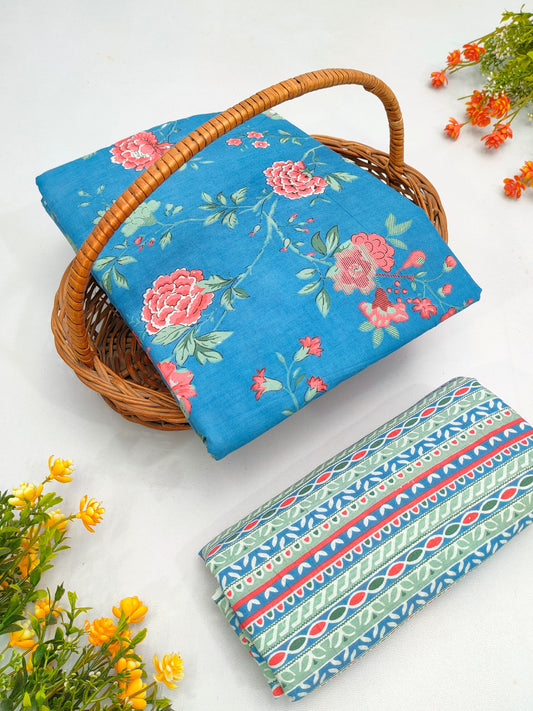 Best Quality Cotton Top Bottom Sanganeri Print Set - BFJFTB23
