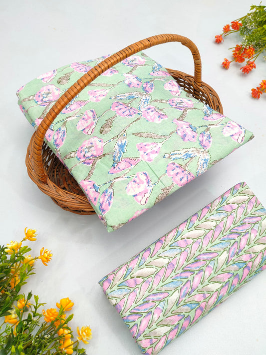 Best Quality Cotton Top Bottom Sanganeri Print Set - BFJFTB25
