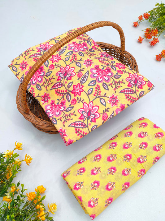 Best Quality Cotton Top Bottom Sanganeri Print Set - BFJFTB26