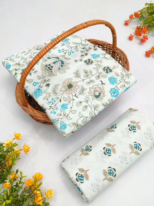 Best Quality Cotton Top Bottom Sanganeri Print Set - BFJFTB30