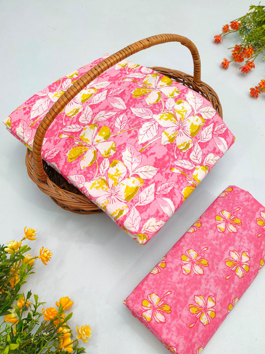 Best Quality Cotton Top Bottom Sanganeri Print Set - BFJFTB32