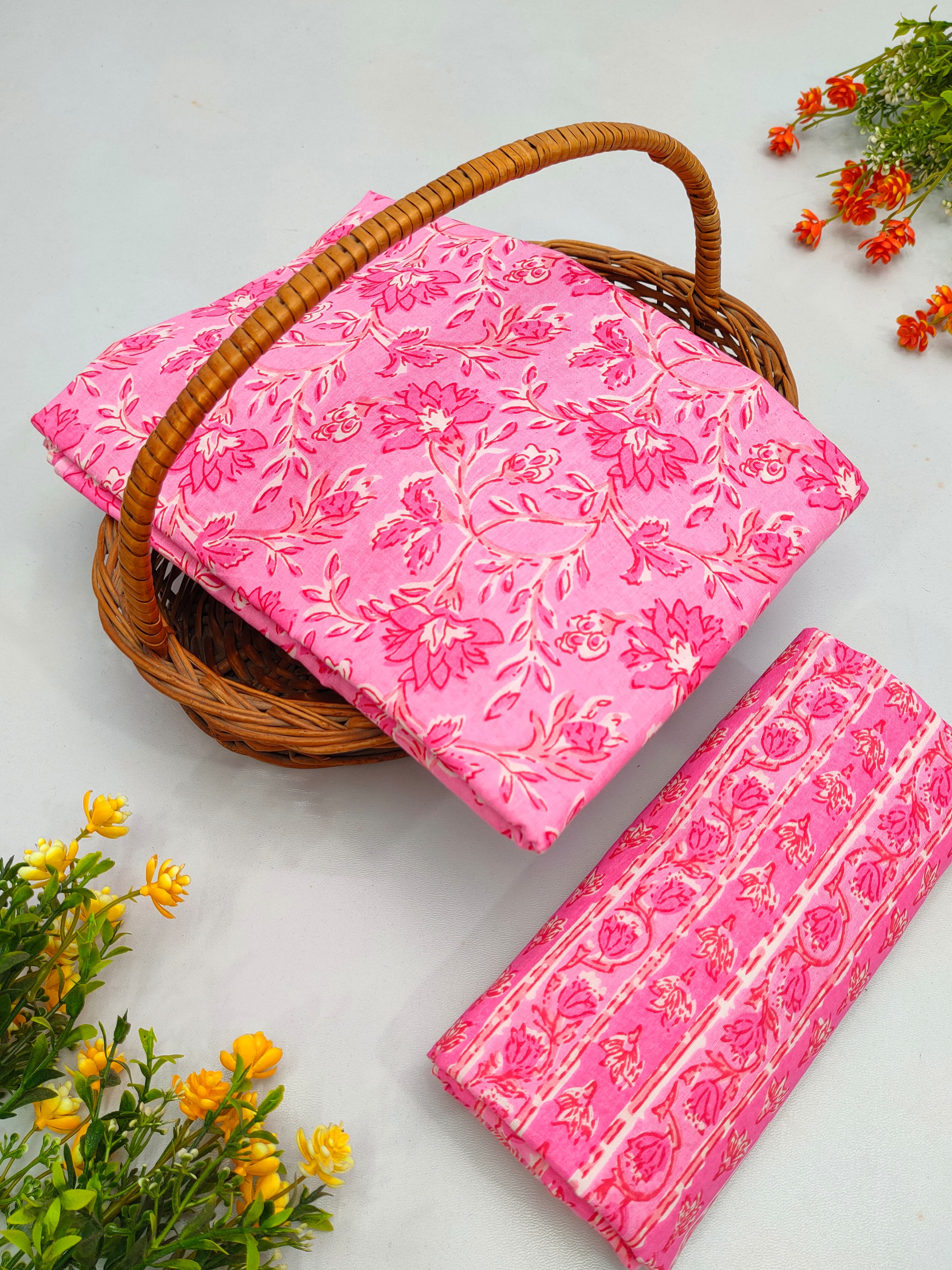 Best Quality Cotton Top Bottom Sanganeri Print Set - BFJFTB36