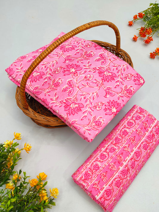 Best Quality Cotton Top Bottom Sanganeri Print Set - BFJFTB36