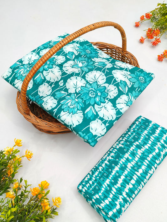 Best Quality Cotton Top Bottom Sanganeri Print Set - BFJFTB37