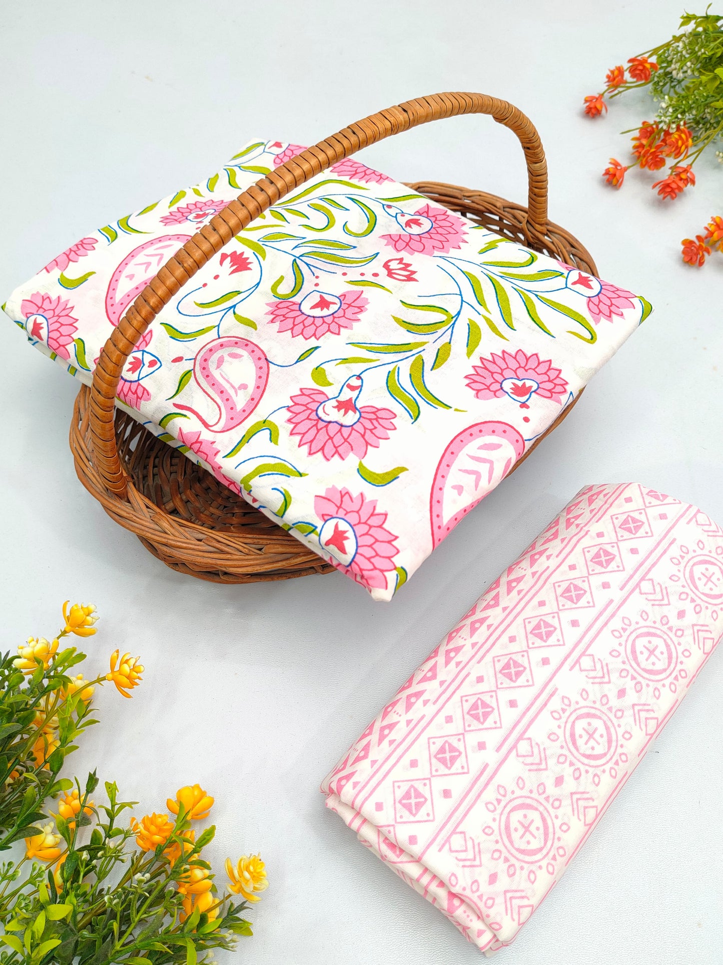 Best Quality Cotton Top Bottom Sanganeri Print Set - BFJFTB38