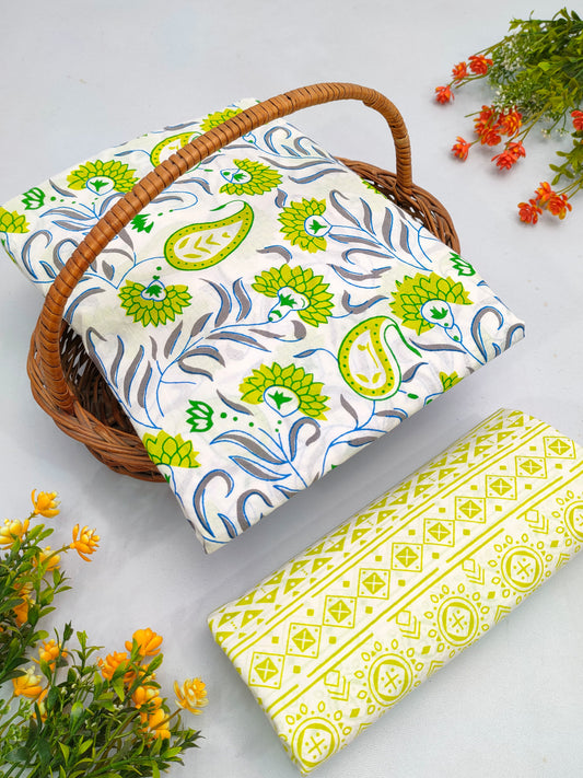 Best Quality Cotton Top Bottom Sanganeri Print Set - BFJFTB4