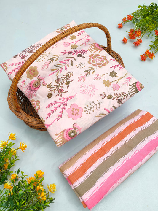 Best Quality Cotton Top Bottom Sanganeri Print Set - BFJFTB7