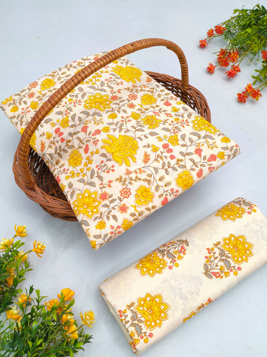 Best Quality Cotton Top Bottom Sanganeri Print Set - BFJFTB8