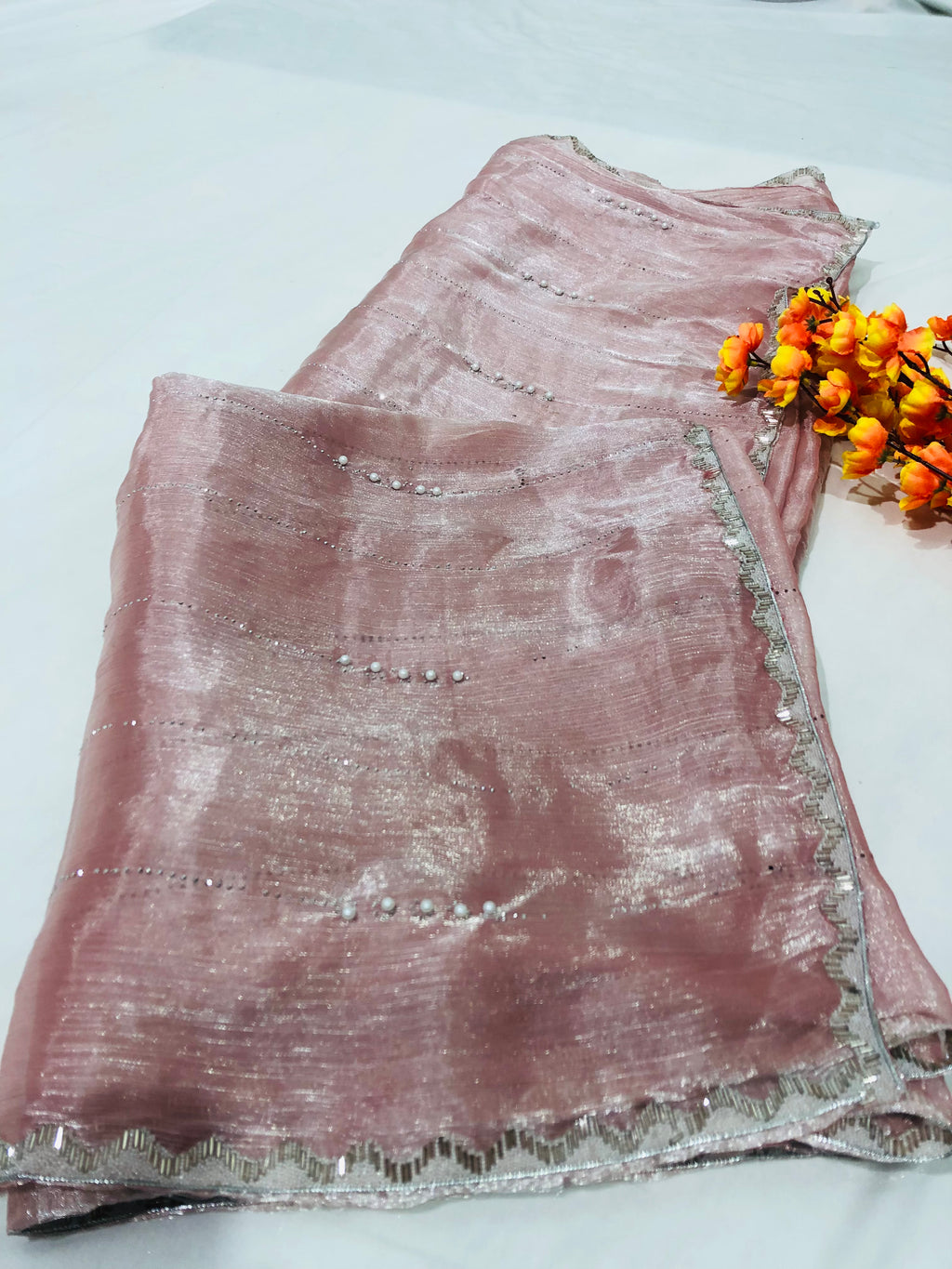 Jimmy Choo Hand Work Lace Party Wear Saree - BFSLA56
