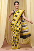 Premium Mul Cotton Hand Block Printed Saree With Blouse Piece - BFSBTC5