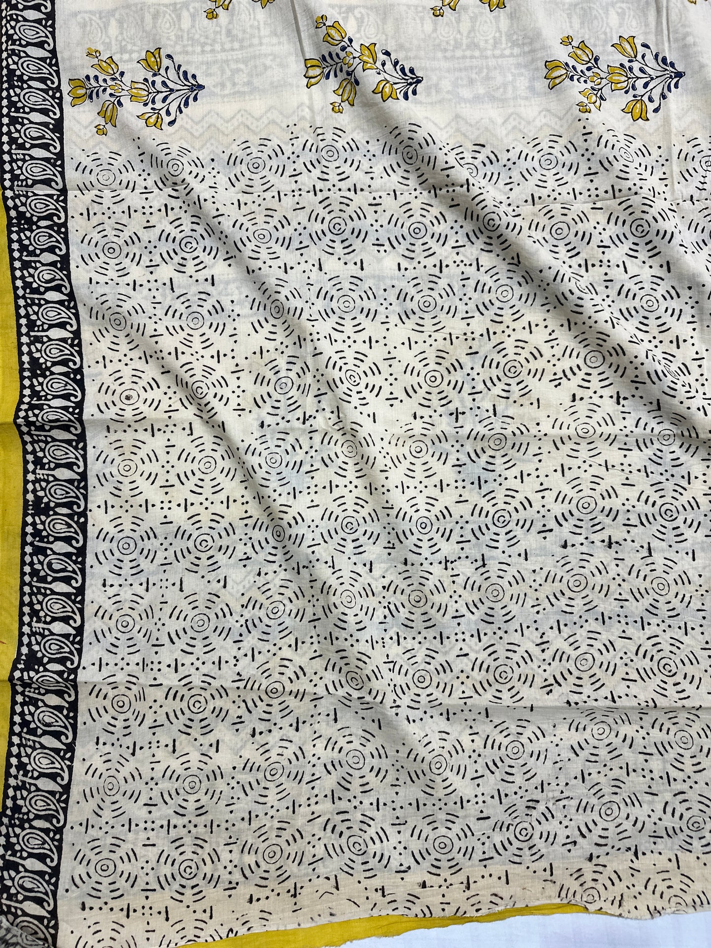 Premium Mul Cotton Hand Block Printed Saree With Blouse Piece - BFSBTC11