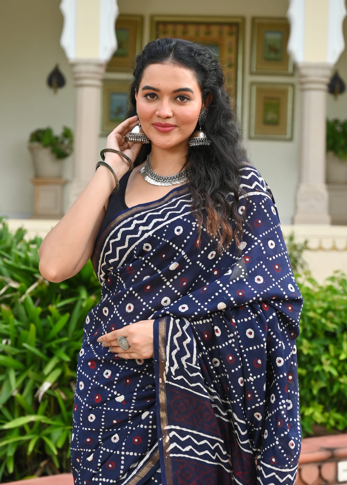 Chanderi Silk Block Printed Saree With Blouse Piece - BFSCSA8