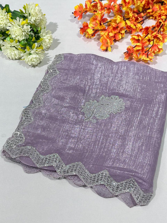 Jimmy Choo Hand Work Lace Party Wear Saree - BFSLA51